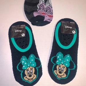 Women’s Disney socks 2 Minnie 1 Ursula nwt